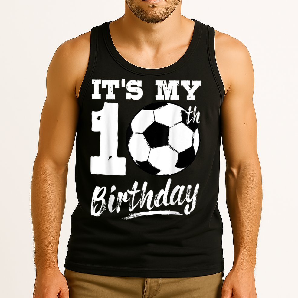 It's My 10th Birthday Soccer Player 10 Bday Party Team Tank Top