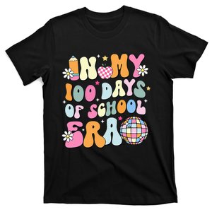 In My 100 Days Of School Era Groovy Retro Student Teacher T-Shirt