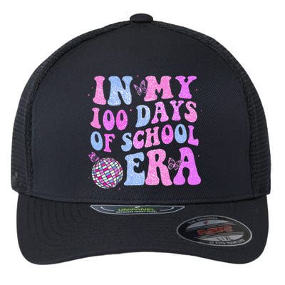 In My 100 Days Of School Era Retro Disco 100th Day Of School Flexfit Unipanel Trucker Cap