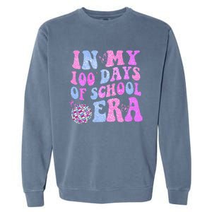 In My 100 Days Of School Era Retro Disco 100th Day Of School Garment-Dyed Sweatshirt