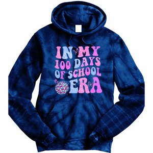 In My 100 Days Of School Era Retro Disco 100th Day Of School Tie Dye Hoodie