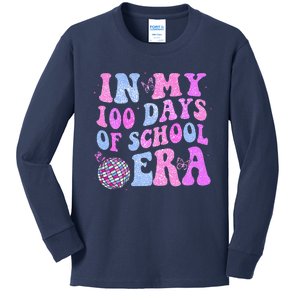 In My 100 Days Of School Era Retro Disco 100th Day Of School Kids Long Sleeve Shirt