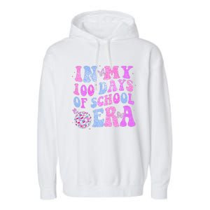 In My 100 Days Of School Era Retro Disco 100th Day Of School Garment-Dyed Fleece Hoodie