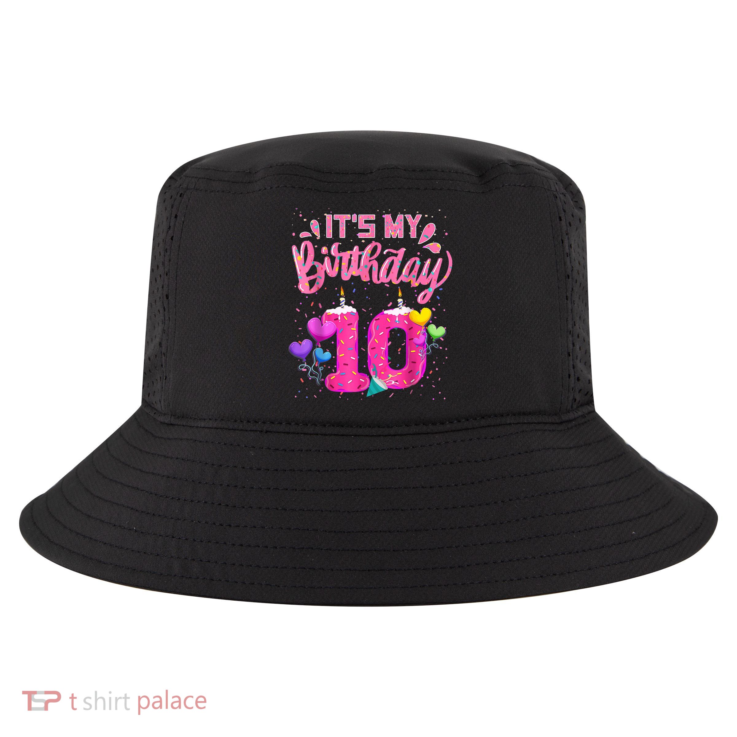 It's My 10th Birthday Doughnut Happy 10 Years Old Girl K.i.d.s Cool Comfort Performance Bucket Hat
