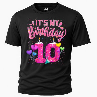 It's My 10th Birthday Doughnut Happy 10 Years Old Girl K.i.d.s Performance Shirt