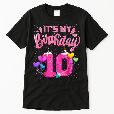It's My 10th Birthday Doughnut Happy 10 Years Old Girl K.i.d.s Tall T-Shirt
