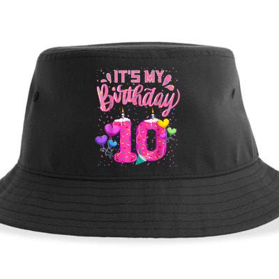 It's My 10th Birthday Doughnut Happy 10 Years Old Girl K.i.d.s Sustainable Bucket Hat