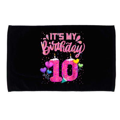 It's My 10th Birthday Doughnut Happy 10 Years Old Girl K.i.d.s Microfiber Hand Towel
