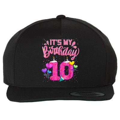 It's My 10th Birthday Doughnut Happy 10 Years Old Girl K.i.d.s Wool Snapback Cap