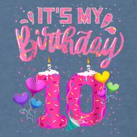 It's My 10th Birthday Doughnut Happy 10 Years Old Girl K.i.d.s Garment-Dyed Sweatshirt