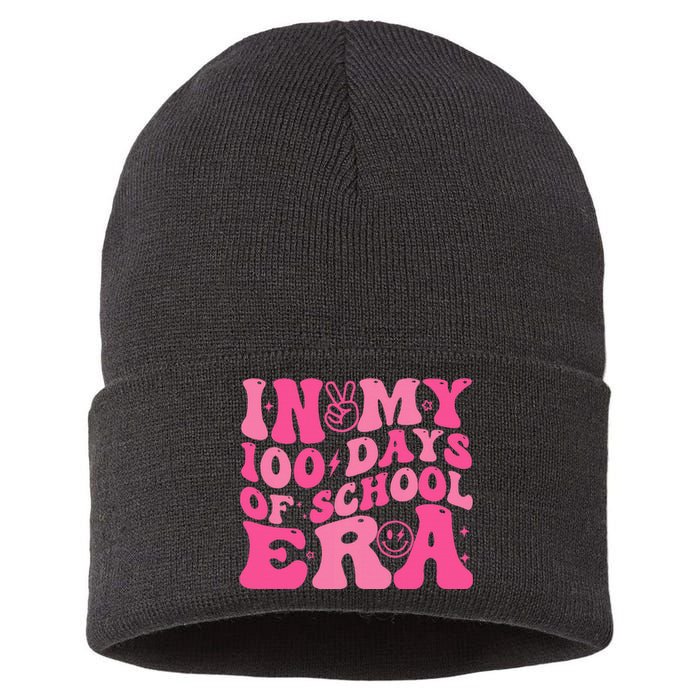 In My 100 Days Of School Era Teacher 100 Days Of School Sustainable Knit Beanie