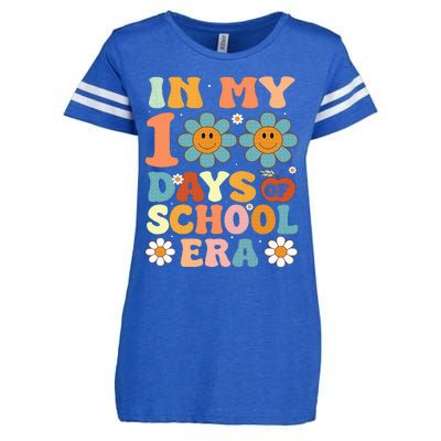 In My 100 Days Of School Era Retro 100th Day Of School Enza Ladies Jersey Football T-Shirt