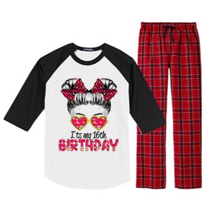 Its My 16th Birthday Messy Bun Womenns Raglan Sleeve Pajama Set