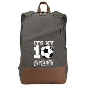 It's My 10th Birthday Soccer Player 10 Bday Cotton Canvas Backpack