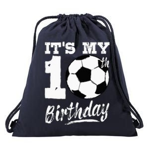 It's My 10th Birthday Soccer Player 10 Bday Drawstring Bag