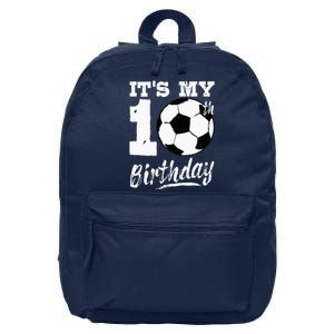 It's My 10th Birthday Soccer Player 10 Bday 16 in Basic Backpack