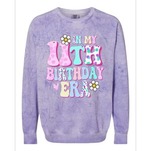 In My 11th Birthday Era Gifts Eleven Bday 11 Year Old Colorblast Crewneck Sweatshirt