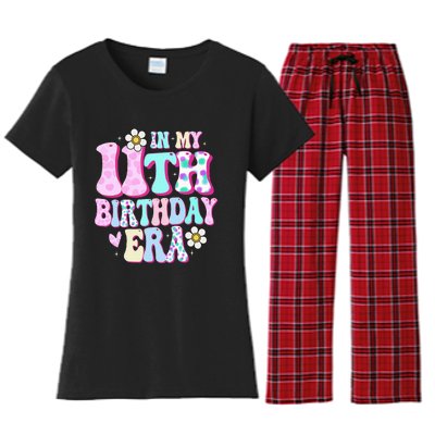 In My 11th Birthday Era Gifts Eleven Bday 11 Year Old Women's Flannel Pajama Set