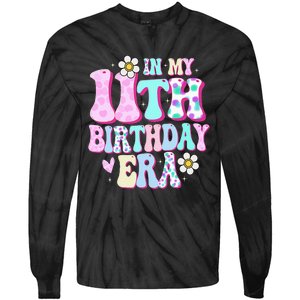 In My 11th Birthday Era Gifts Eleven Bday 11 Year Old Tie-Dye Long Sleeve Shirt