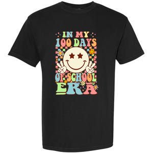 In My 100 Days Of School Era Retro Groovy 100th Day Teacher Garment-Dyed Heavyweight T-Shirt