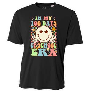 In My 100 Days Of School Era Retro Groovy 100th Day Teacher Cooling Performance Crew T-Shirt