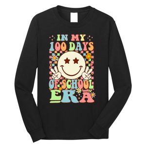 In My 100 Days Of School Era Retro Groovy 100th Day Teacher Long Sleeve Shirt