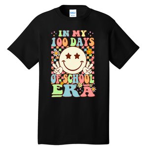 In My 100 Days Of School Era Retro Groovy 100th Day Teacher Tall T-Shirt