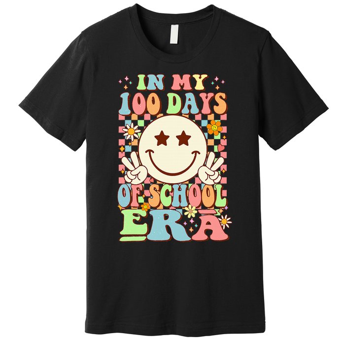 In My 100 Days Of School Era Retro Groovy 100th Day Teacher Premium T-Shirt