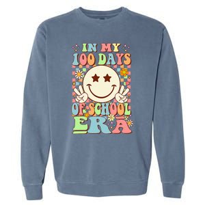 In My 100 Days Of School Era Retro Groovy 100th Day Teacher Garment-Dyed Sweatshirt