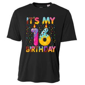 It's My 16th Birthday Sweet Donut 16 Years Old Funny Gift Cooling Performance Crew T-Shirt