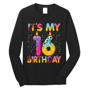 It's My 16th Birthday Sweet Donut 16 Years Old Funny Gift Long Sleeve Shirt