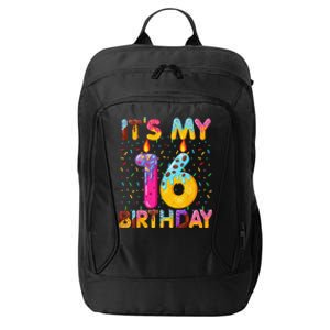 It's My 16th Birthday Sweet Donut 16 Years Old Funny Gift City Backpack