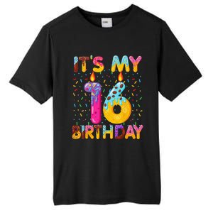 It's My 16th Birthday Sweet Donut 16 Years Old Funny Gift Tall Fusion ChromaSoft Performance T-Shirt