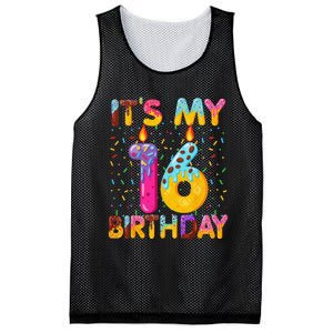 It's My 16th Birthday Sweet Donut 16 Years Old Funny Gift Mesh Reversible Basketball Jersey Tank