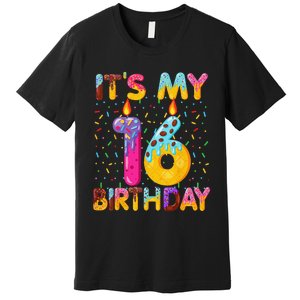 It's My 16th Birthday Sweet Donut 16 Years Old Funny Gift Premium T-Shirt