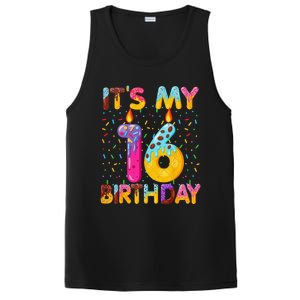 It's My 16th Birthday Sweet Donut 16 Years Old Funny Gift PosiCharge Competitor Tank