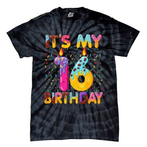 It's My 16th Birthday Sweet Donut 16 Years Old Funny Gift Tie-Dye T-Shirt