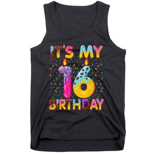 It's My 16th Birthday Sweet Donut 16 Years Old Funny Gift Tank Top