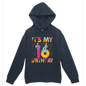 It's My 16th Birthday Sweet Donut 16 Years Old Funny Gift Urban Pullover Hoodie