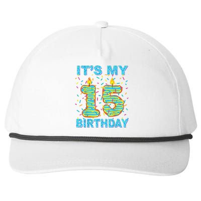 It's my 15th Birthday Funny Sweet donut 15 yrs old Gift  Snapback Five-Panel Rope Hat