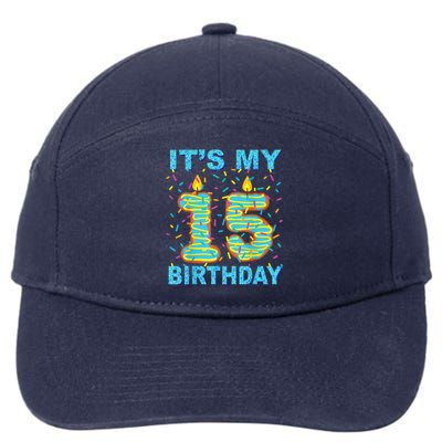 It's my 15th Birthday Funny Sweet donut 15 yrs old Gift  7-Panel Snapback Hat