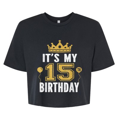 It's My 15th Birthday Present Gift 15 Years Old Boy And Girl Bella+Canvas Jersey Crop Tee