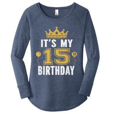 It's My 15th Birthday Present Gift 15 Years Old Boy And Girl Women's Perfect Tri Tunic Long Sleeve Shirt