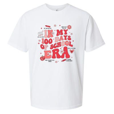 In My 100 Days Of School Era Retro Groovy 100th Day Teachers Sueded Cloud Jersey T-Shirt