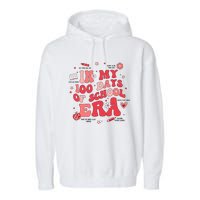 In My 100 Days Of School Era Retro Groovy 100th Day Teachers Garment-Dyed Fleece Hoodie