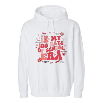 In My 100 Days Of School Era Retro Groovy 100th Day Teachers Garment-Dyed Fleece Hoodie