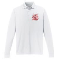 In My 100 Days Of School Era Retro Groovy 100th Day Teachers Performance Long Sleeve Polo