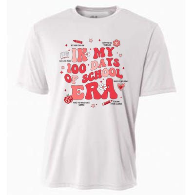 In My 100 Days Of School Era Retro Groovy 100th Day Teachers Cooling Performance Crew T-Shirt