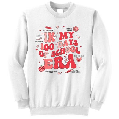 In My 100 Days Of School Era Retro Groovy 100th Day Teachers Sweatshirt