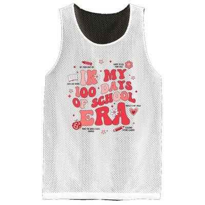 In My 100 Days Of School Era Retro Groovy 100th Day Teachers Mesh Reversible Basketball Jersey Tank